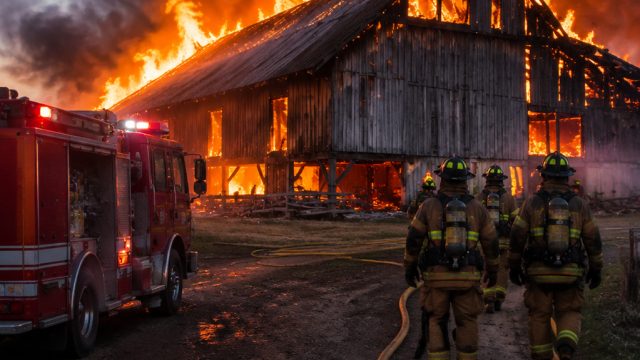 Devastating Barn Fire in Washi